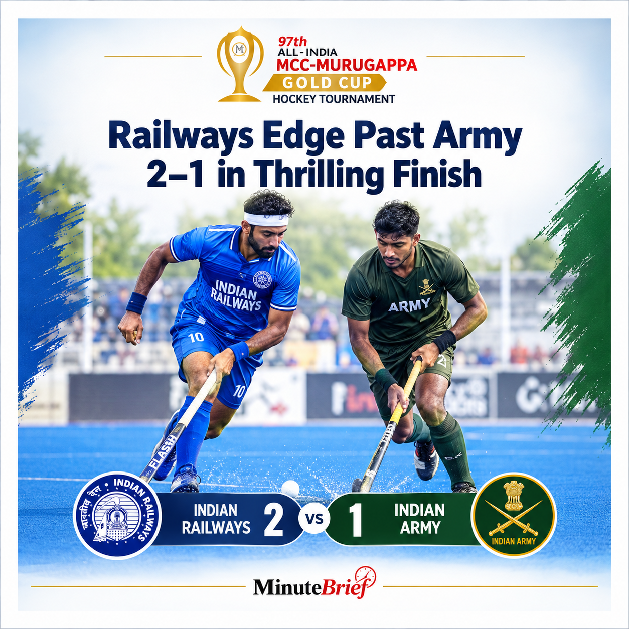 Railways beat Indian Army in MCC-Murugappa Gold Cup hockey