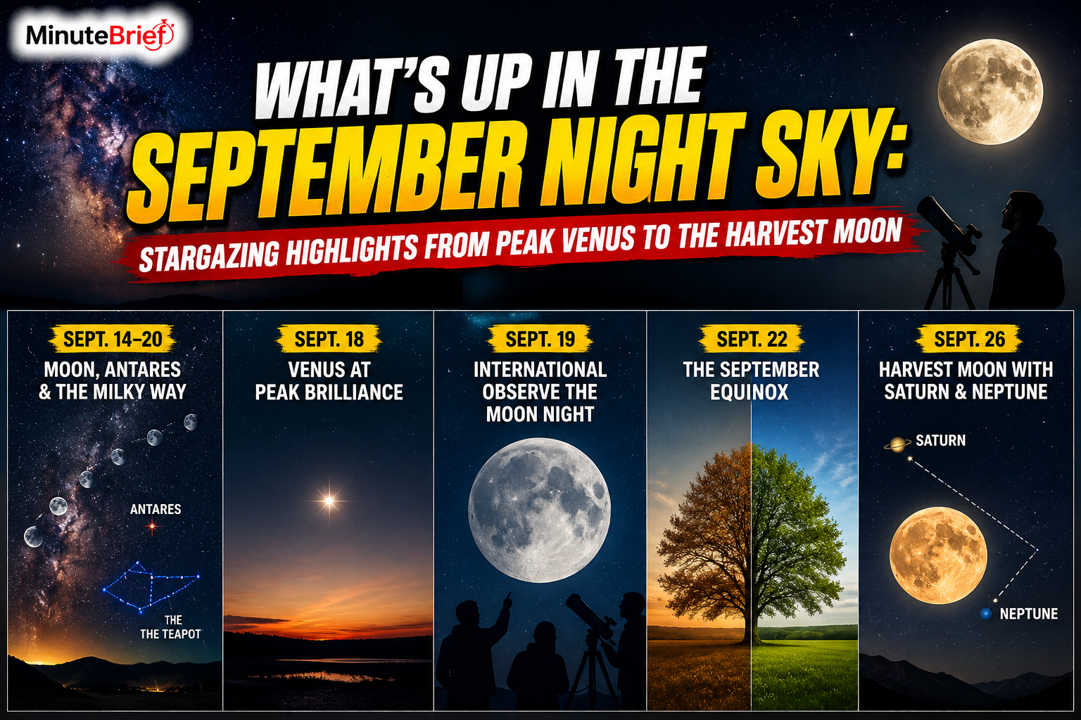 What’s Up in the September Night Sky: Stargazing Highlights From Peak Venus to the Harvest Moon
