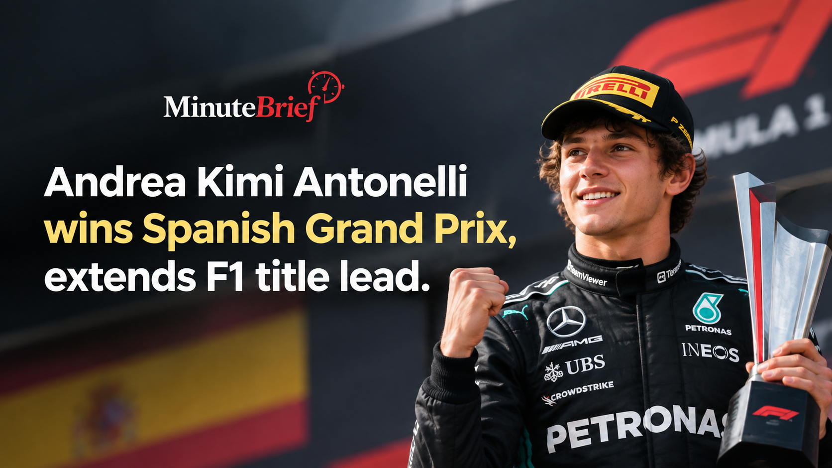 Andrea Kimi Antonelli Claims Top Spot In Spanish Grand Prix, Strengthening F1 Championship Advantage
