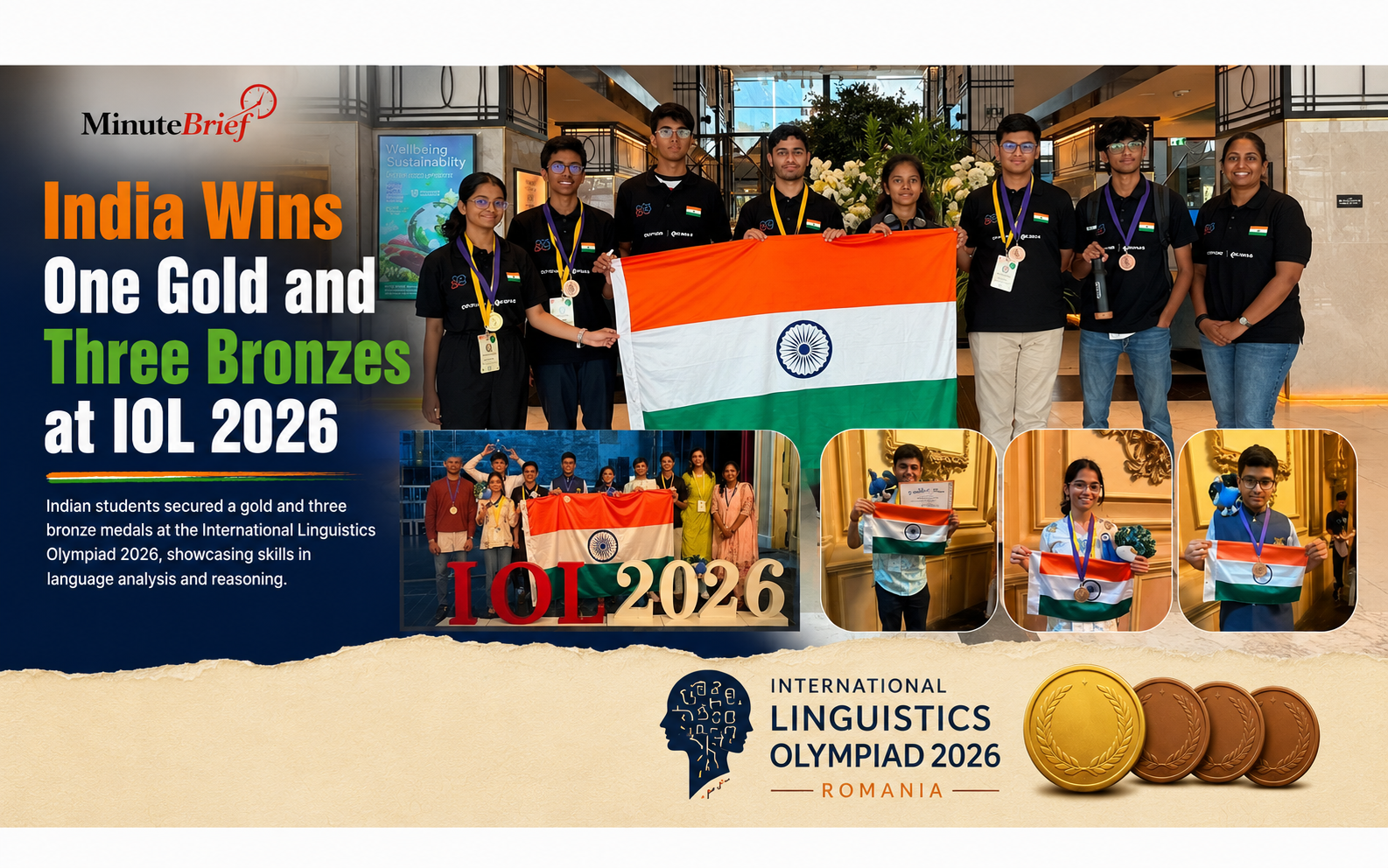 India Wins One Gold and Three Bronzes at IOL 2026