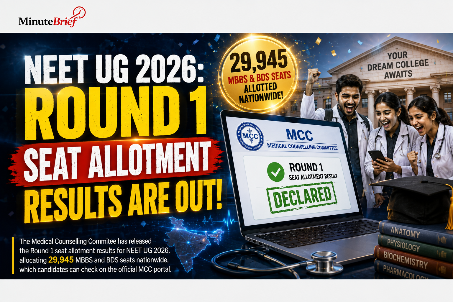 NEET UG 2026: Round 1 Seat Allotment Results Are Out!