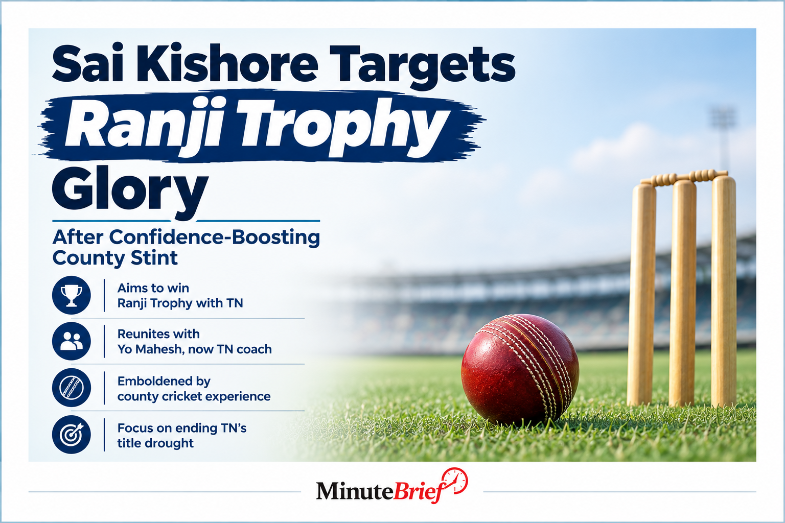 Sai Kishore aims to win Ranji Trophy with Tamil Nadu