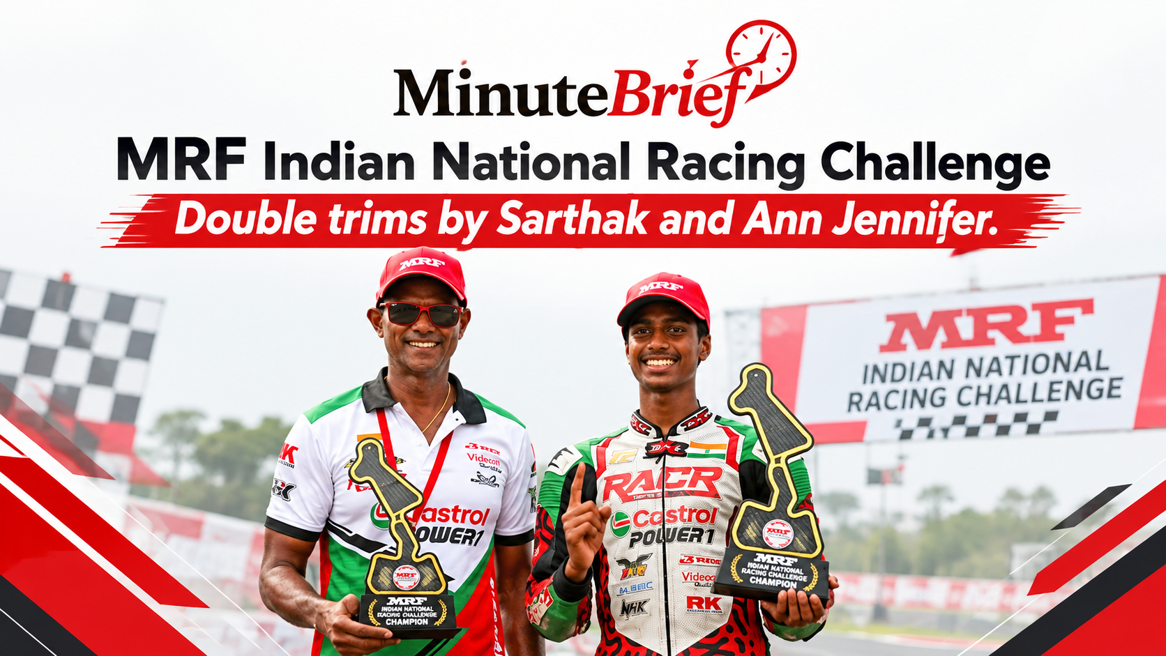 Double Triumphs for Sarthak and Ann Jennifer at Second Round of MRF Indian National Racing Challenge