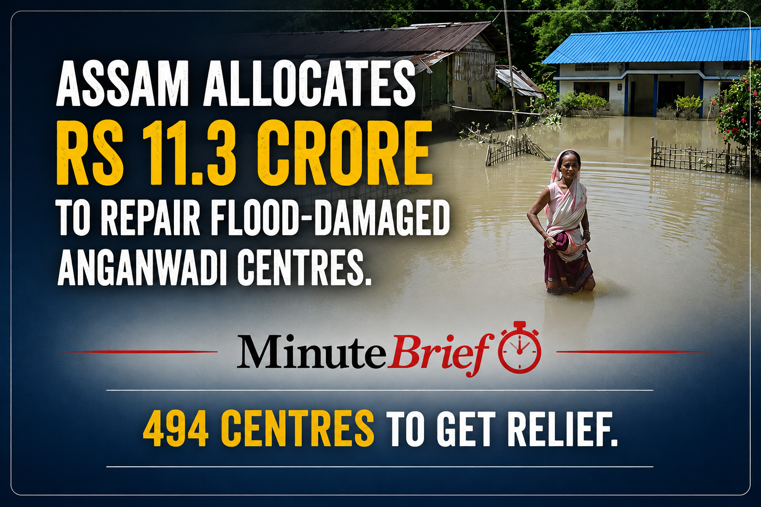 Assam allocates Rs 11.3 crore to repair flood-damaged Anganwadi centres