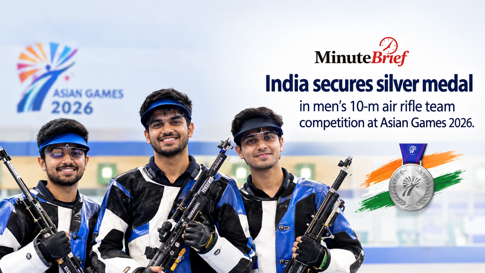 India Secures Silver Medal in Men's 10m Air Rifle Team Competition at Asian Games 2026