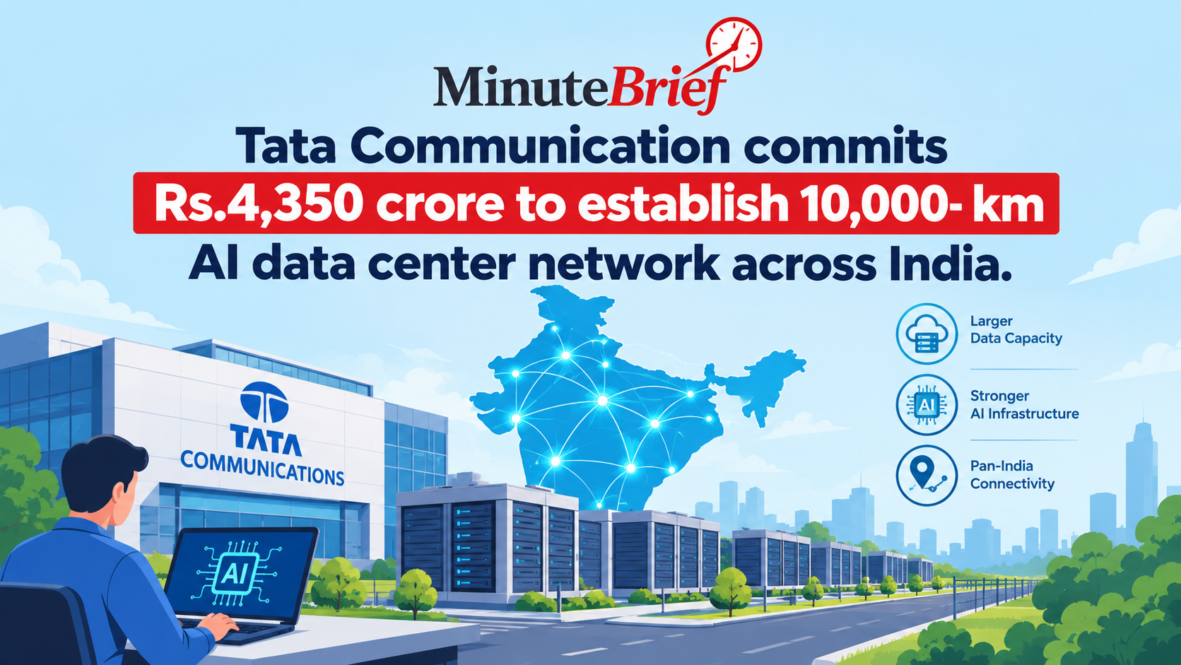 AI Data Centre Network to Span 10,000 Kilometres in India with ₹4,350 Crore Tata Communications Investment