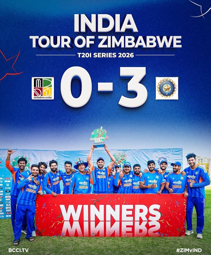 India Completes 3-0 T20I Series Sweep Against Zimbabwe, Returns to World No. 1