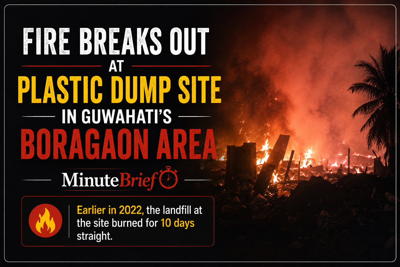 Fire Breaks Out at Plastic Dump Site in Guwahati's Boragaon Area