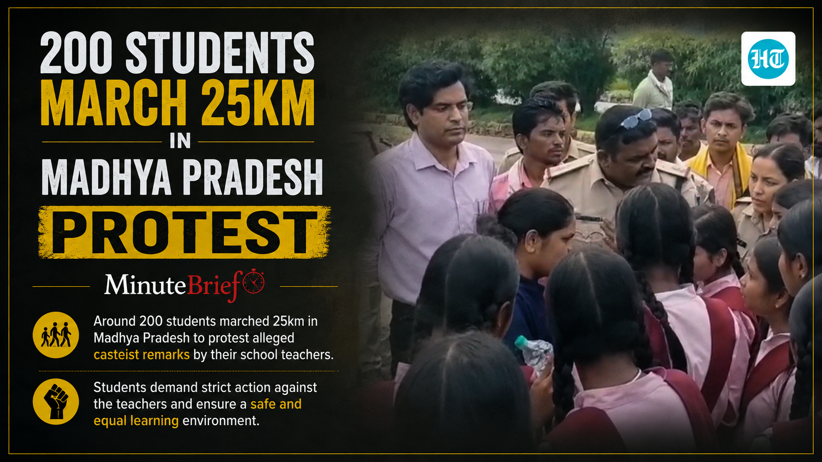 200 students march 25km in Madhya Pradesh protest