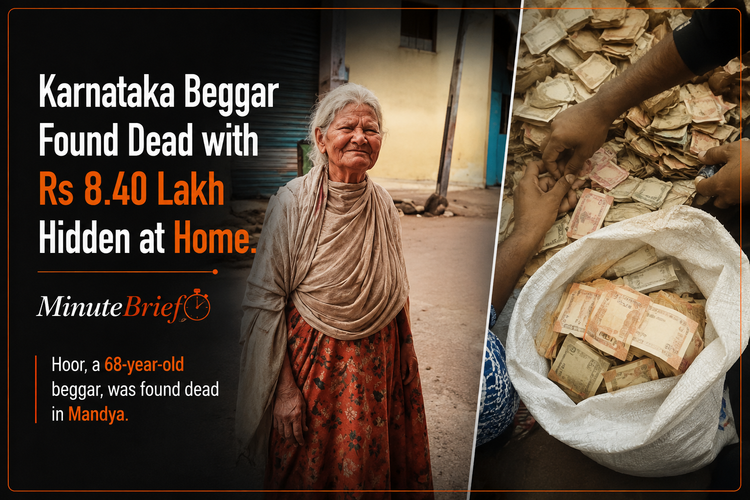 Karnataka Beggar Found Dead with Rs 8.40 Lakh Hidden at Home