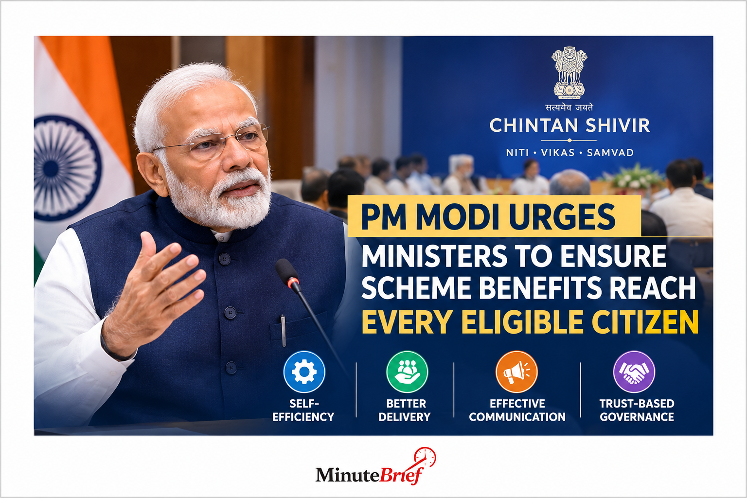PM Modi urges ministers to ensure all eligible get govt benefits