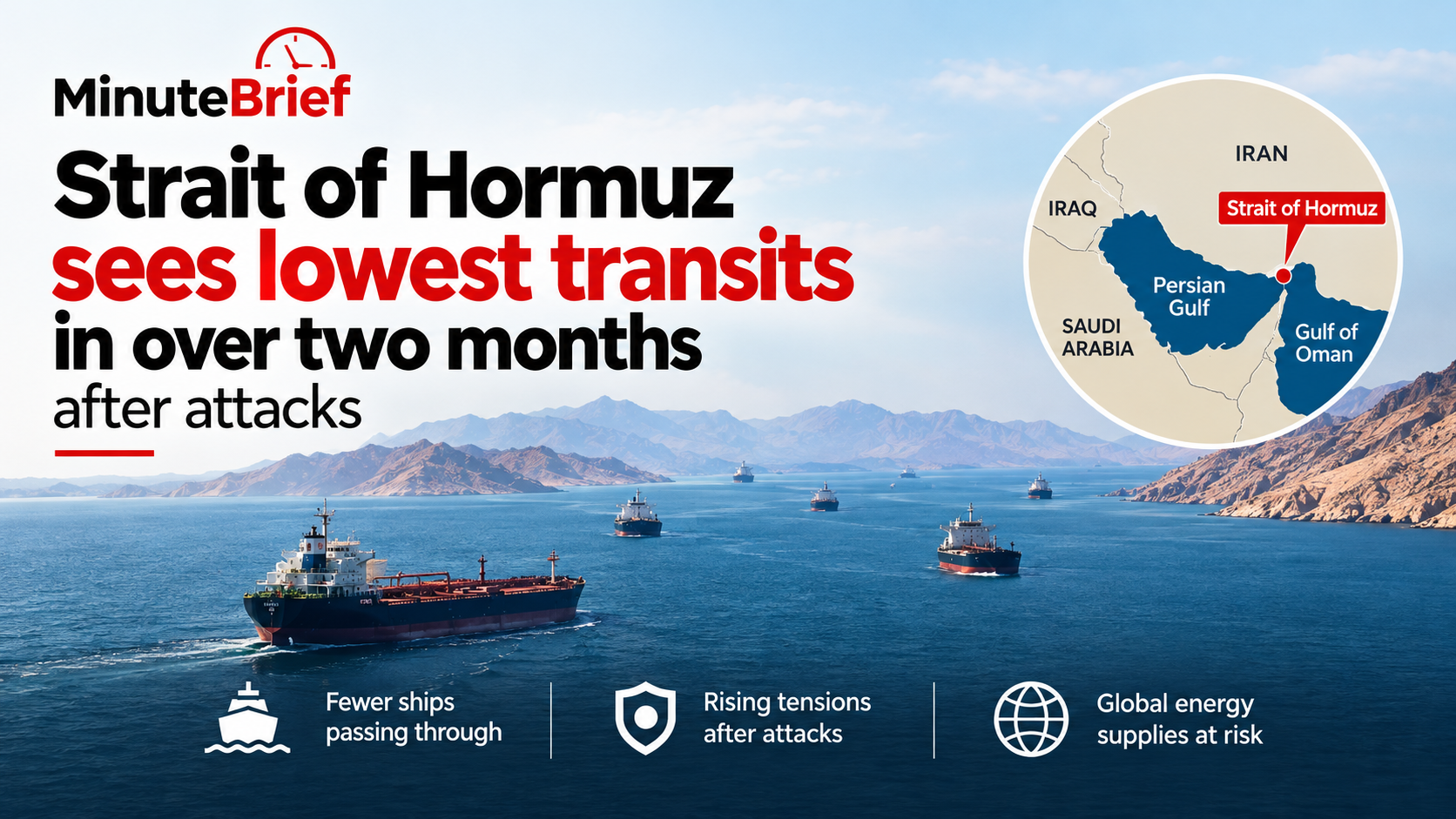 Strait of Hormuz sees lowest transits in over two months after attacks