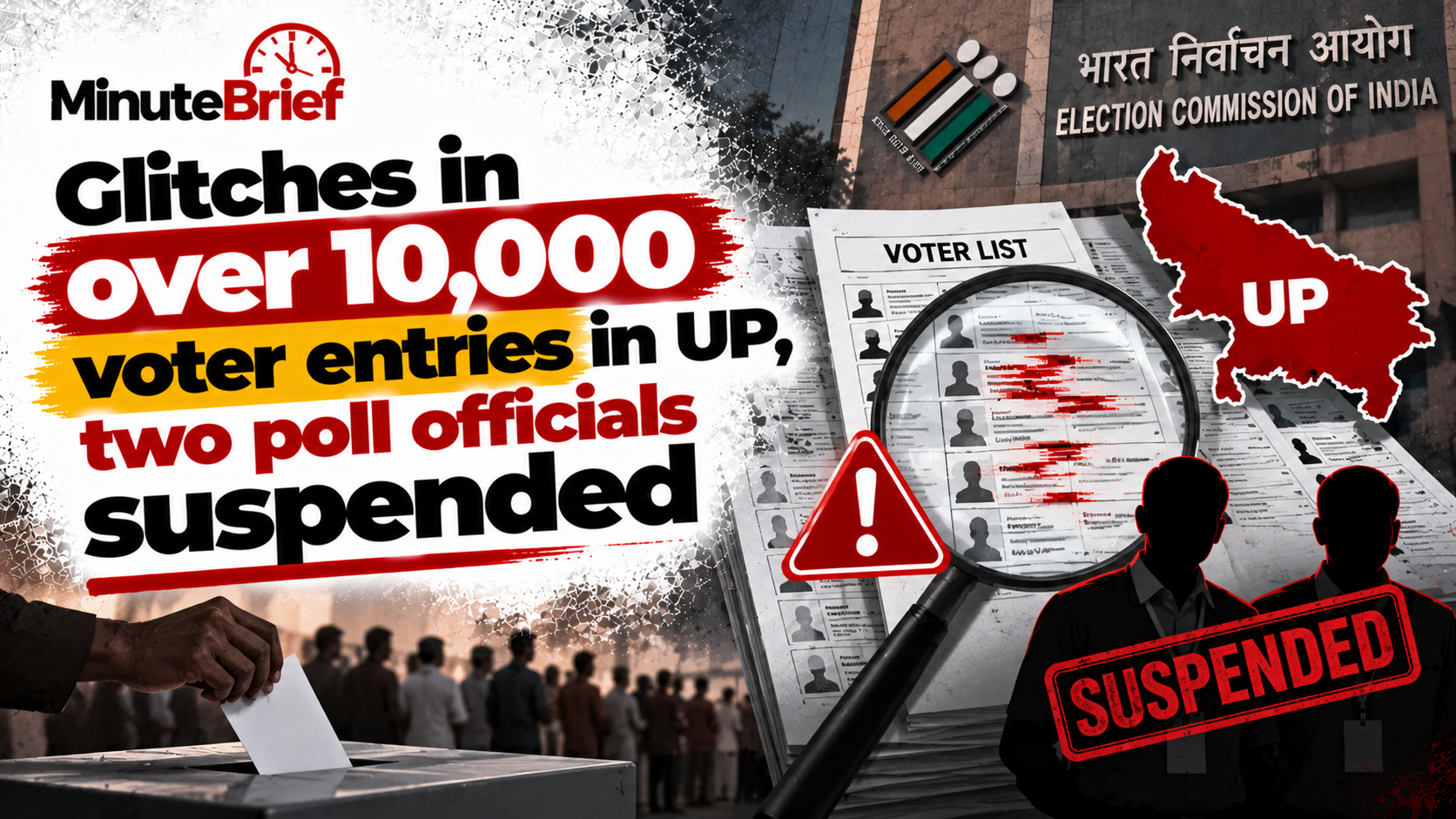 Glitches in over 10,000 voter entries in UP, two poll officials suspended