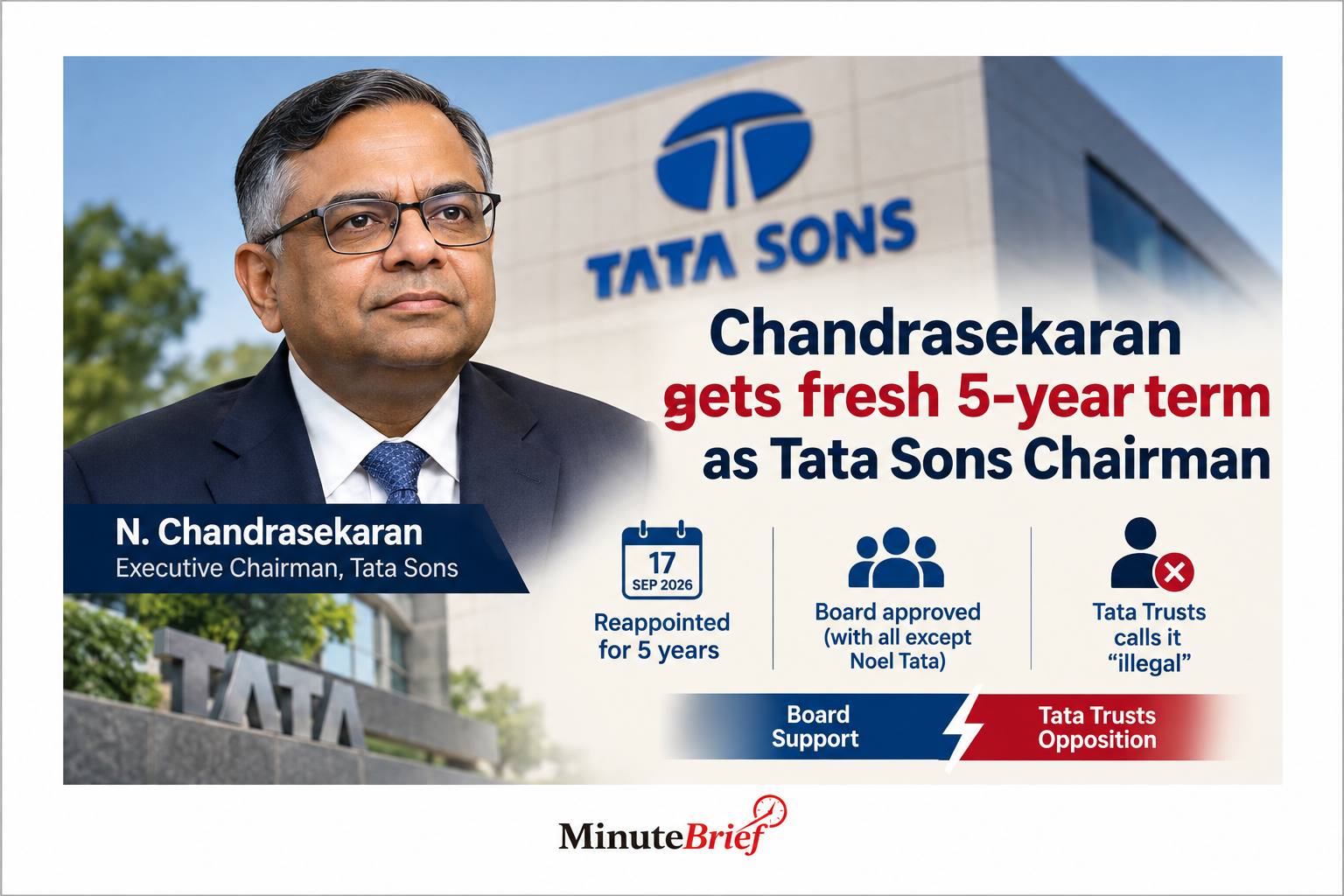 Chandrasekaran accepts re-appointment as Tata Sons chairman