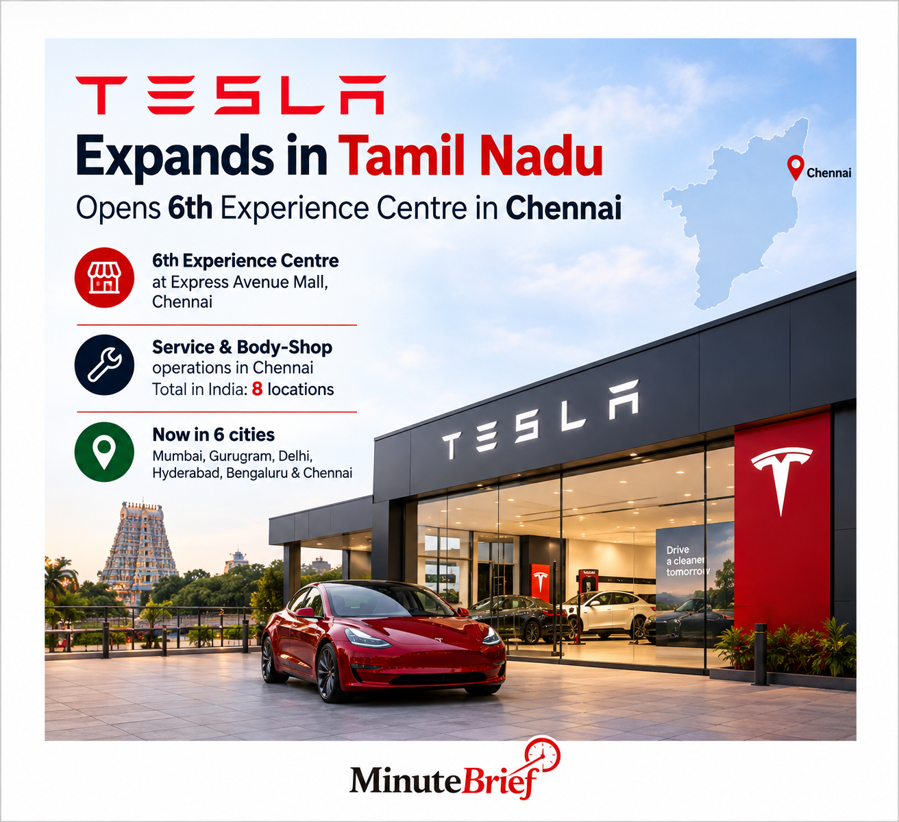 Tesla opens sixth India Experience Centre in Chennai