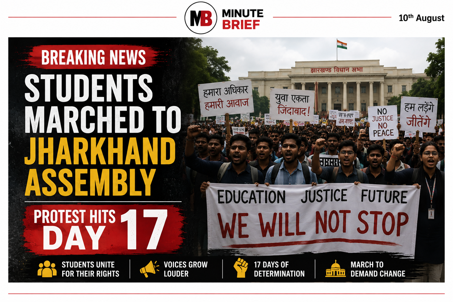 LIVE: Students Marched to Jharkhand Assembly as Protest Hits Day 17