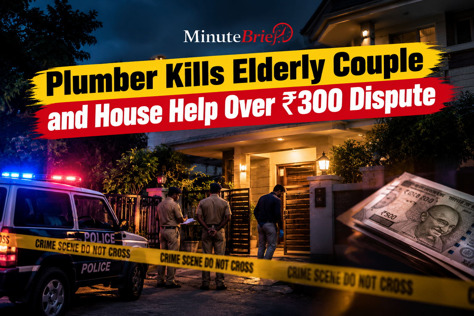 Plumber Kills Elderly Couple and House Help Over ₹300 Dispute