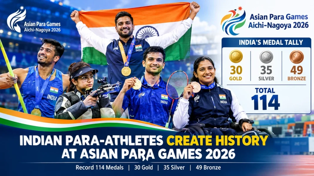 India Achieves Record-Breaking Haul with 114 Medals at Asian Para Games 2026