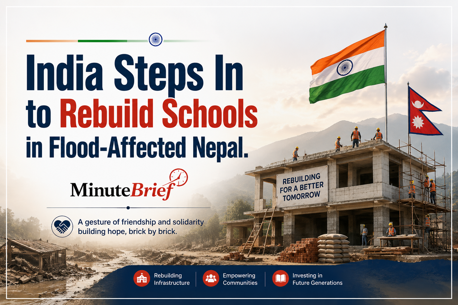 India Steps in to Rebuild the Flood-Ravaged Schools in Nepal, Pledged to Secure Children's Future