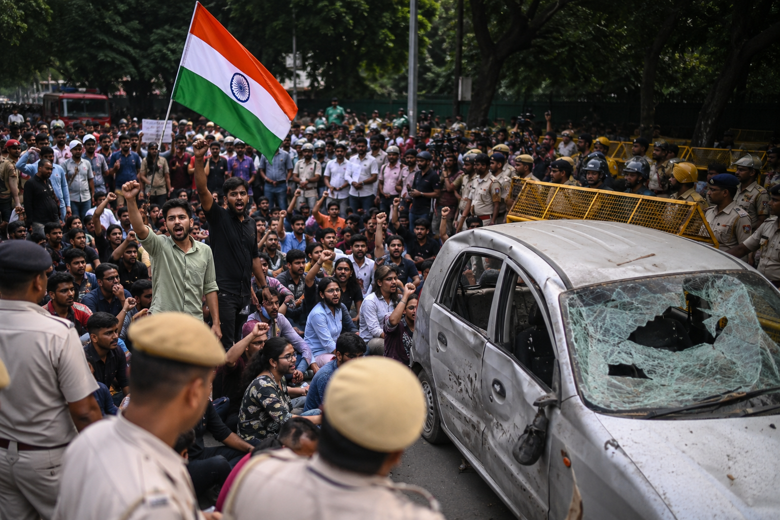 Tensions Rise at CJP Protest as Police and Protesters Clash Near Jantar Mantar