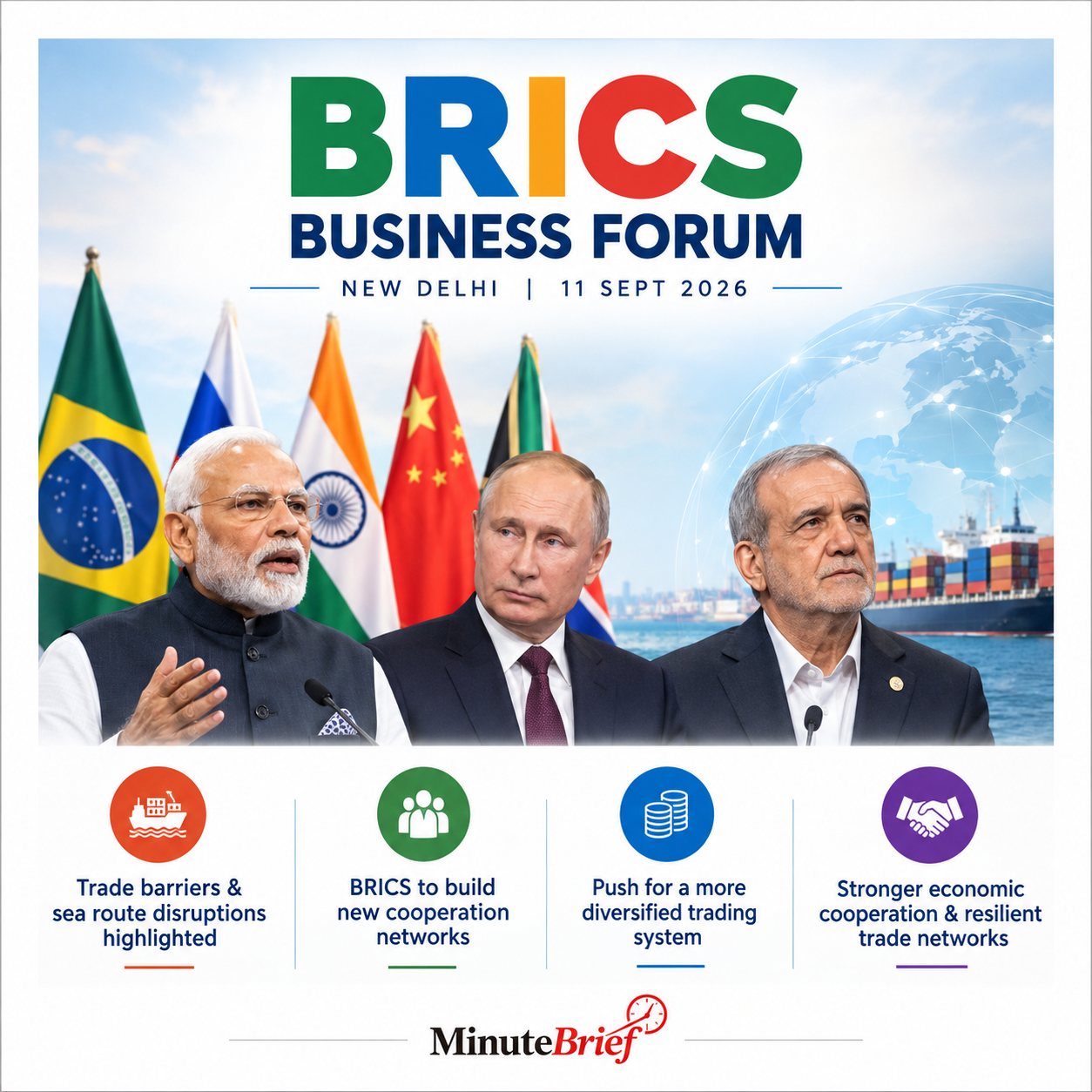 PM Modi highlights trade barriers, sea route disruptions at BRICS Business Forum