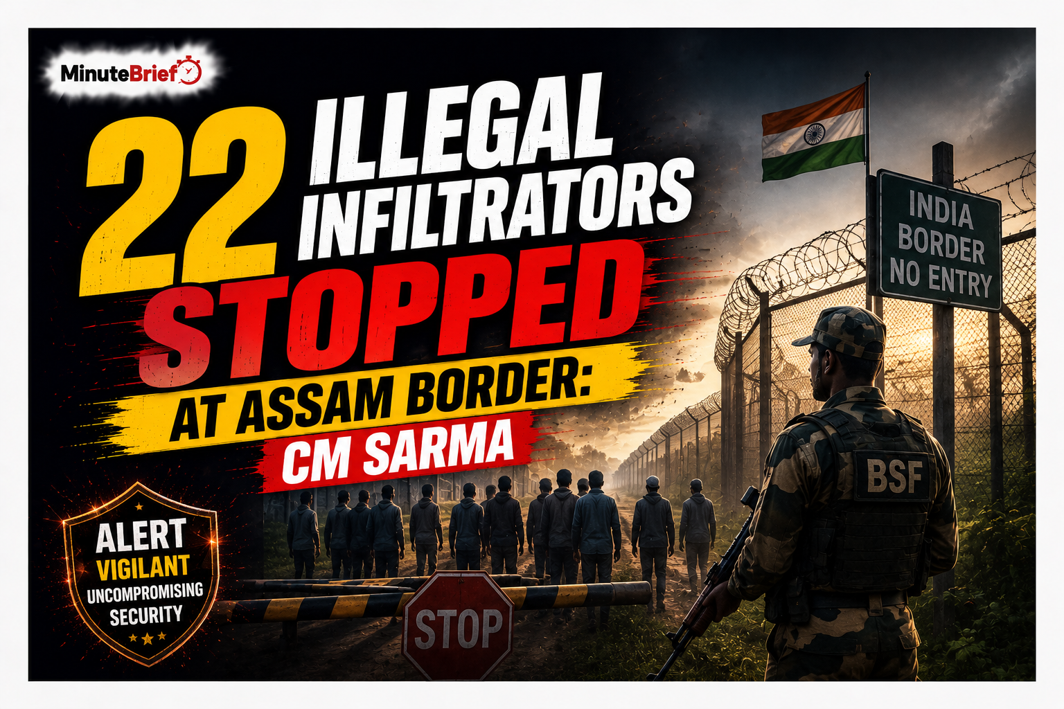 22 Illegal Infiltrators Stopped at Assam Border: CM Sarma