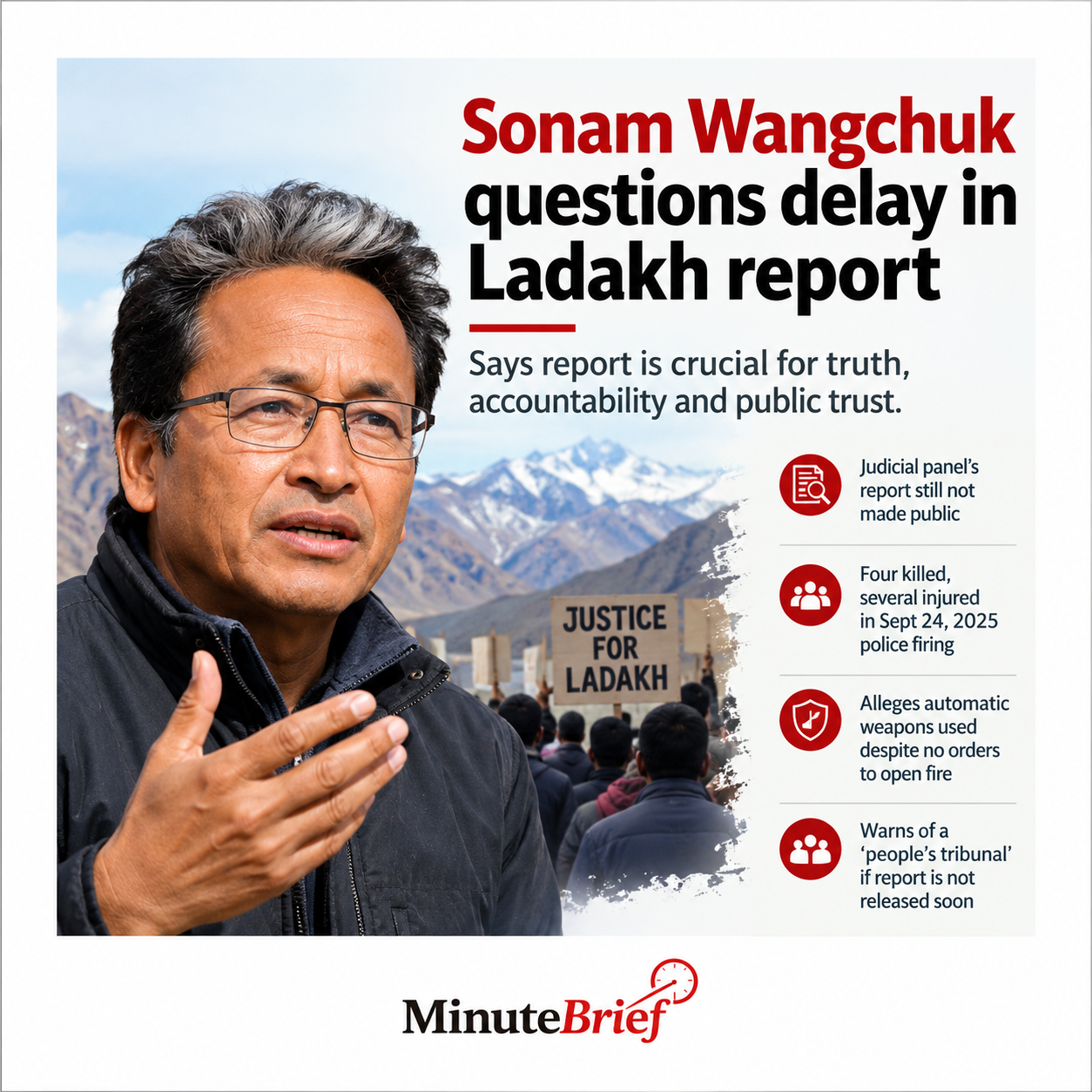 Sonam Wangchuk criticises delay in judicial panel report on 2025 police action