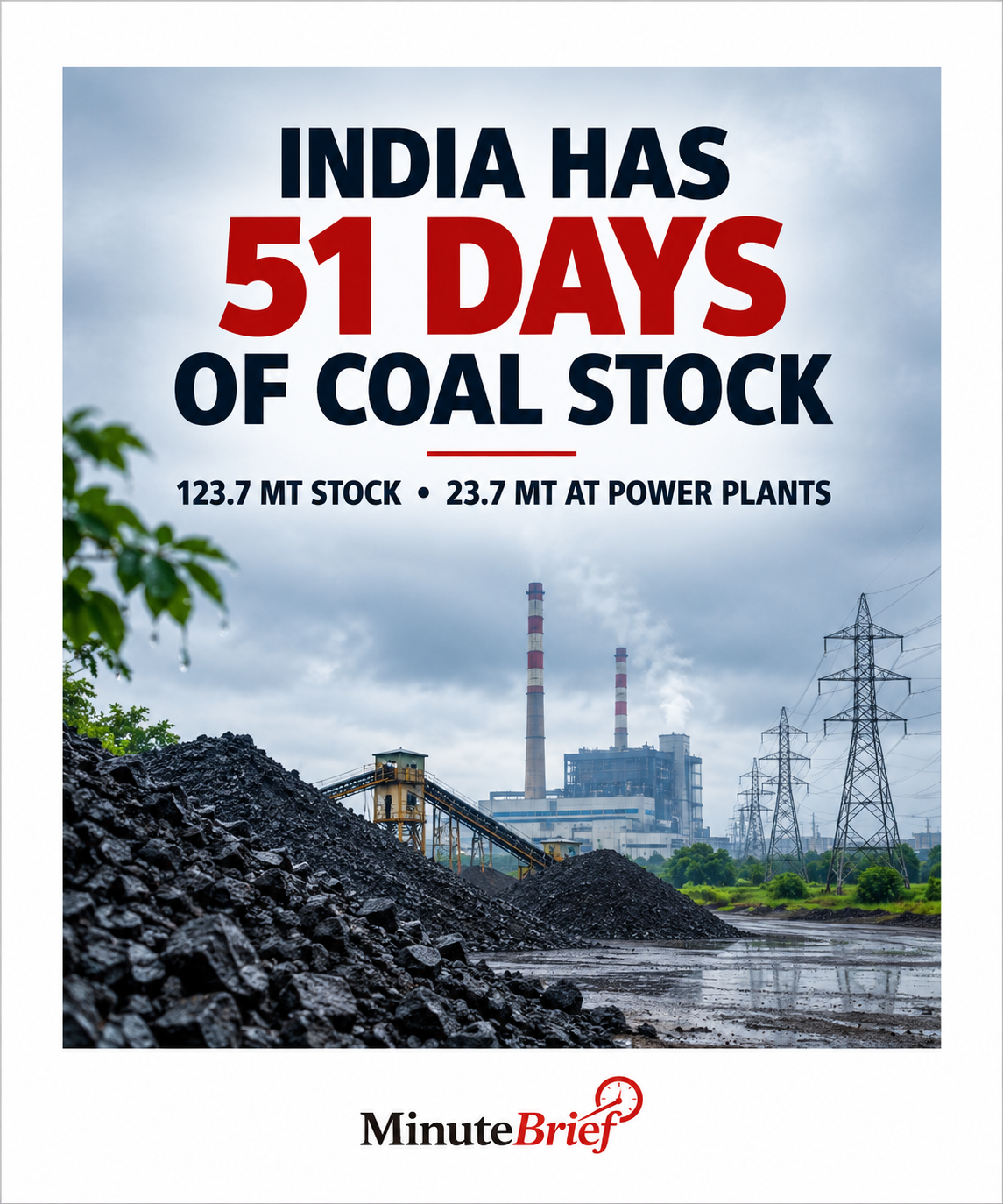 Coal stocks sufficient for 51 days of power demand, says Coal Minister