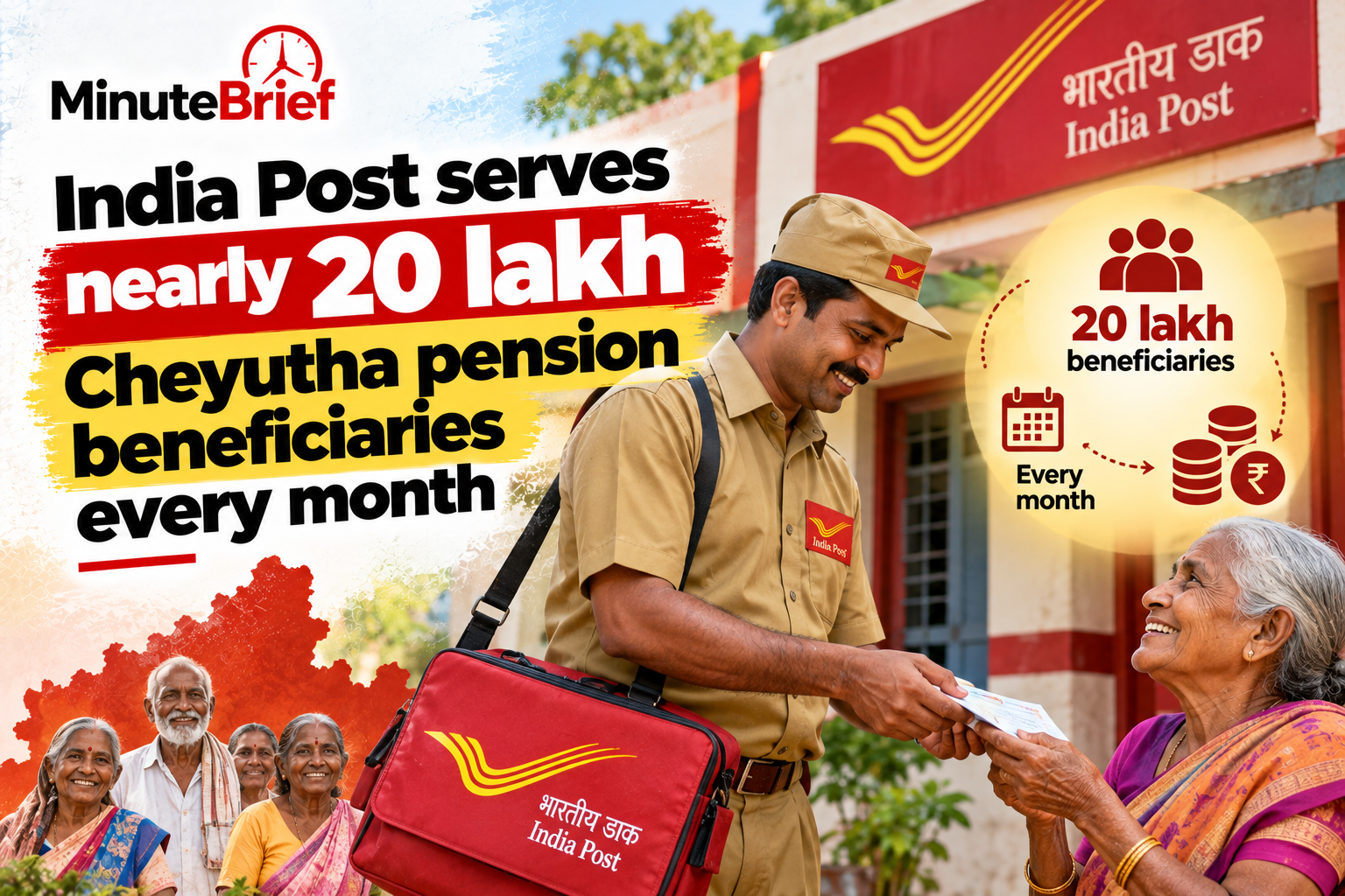 India Post serves nearly 20 lakh Cheyutha pension beneficiaries every month