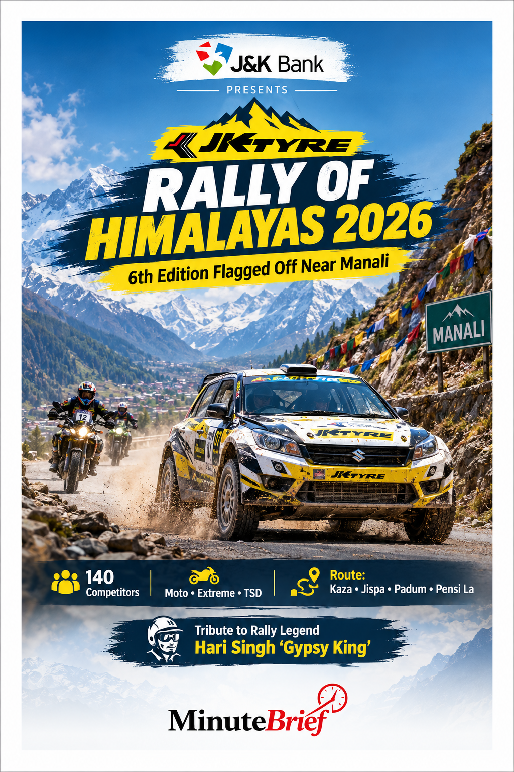JK Tyre Rally of Himalayas flagged off as tribute to Hari Singh