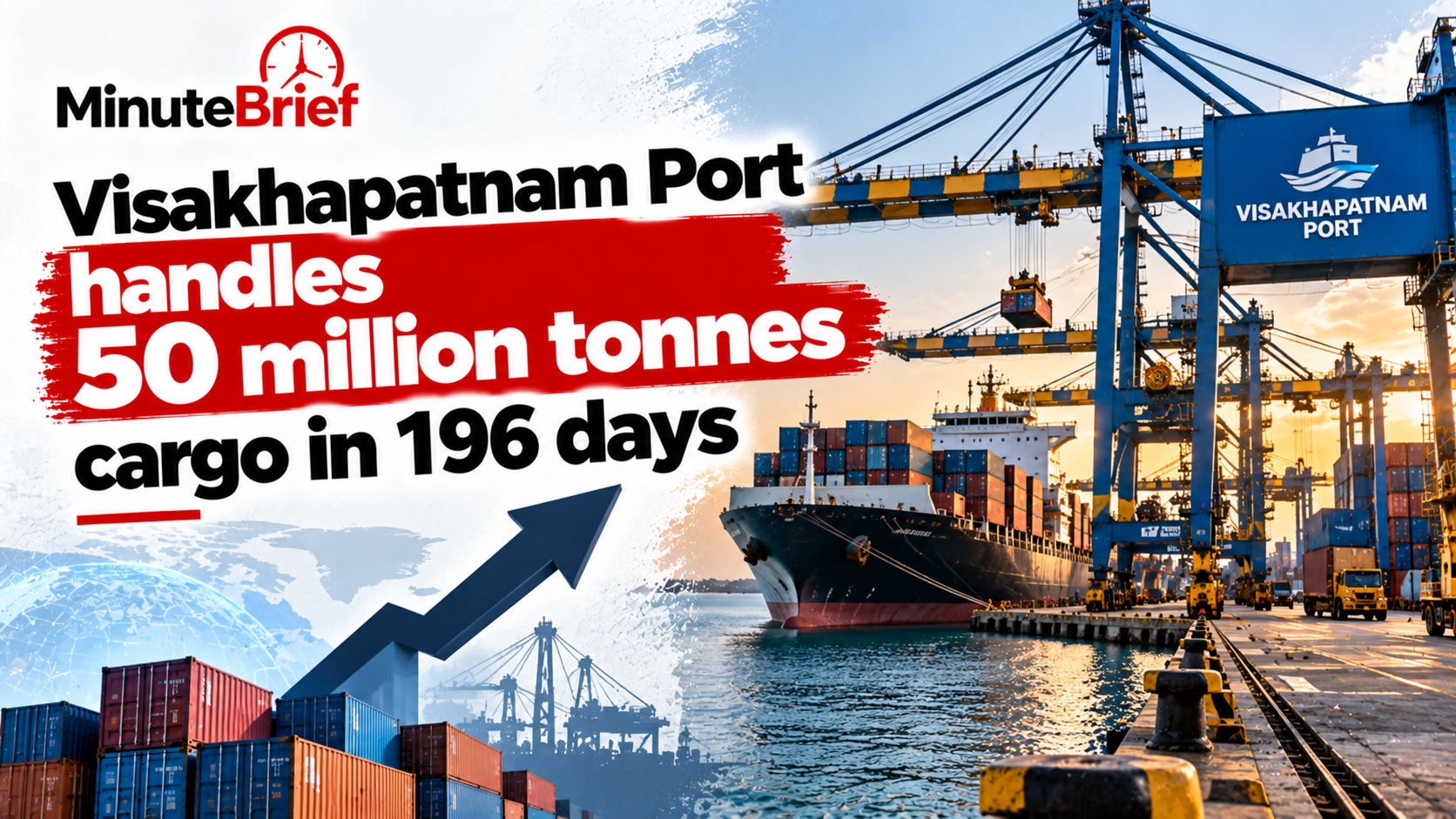 Visakhapatnam port handles 50 million tonnes cargo in 196 days
