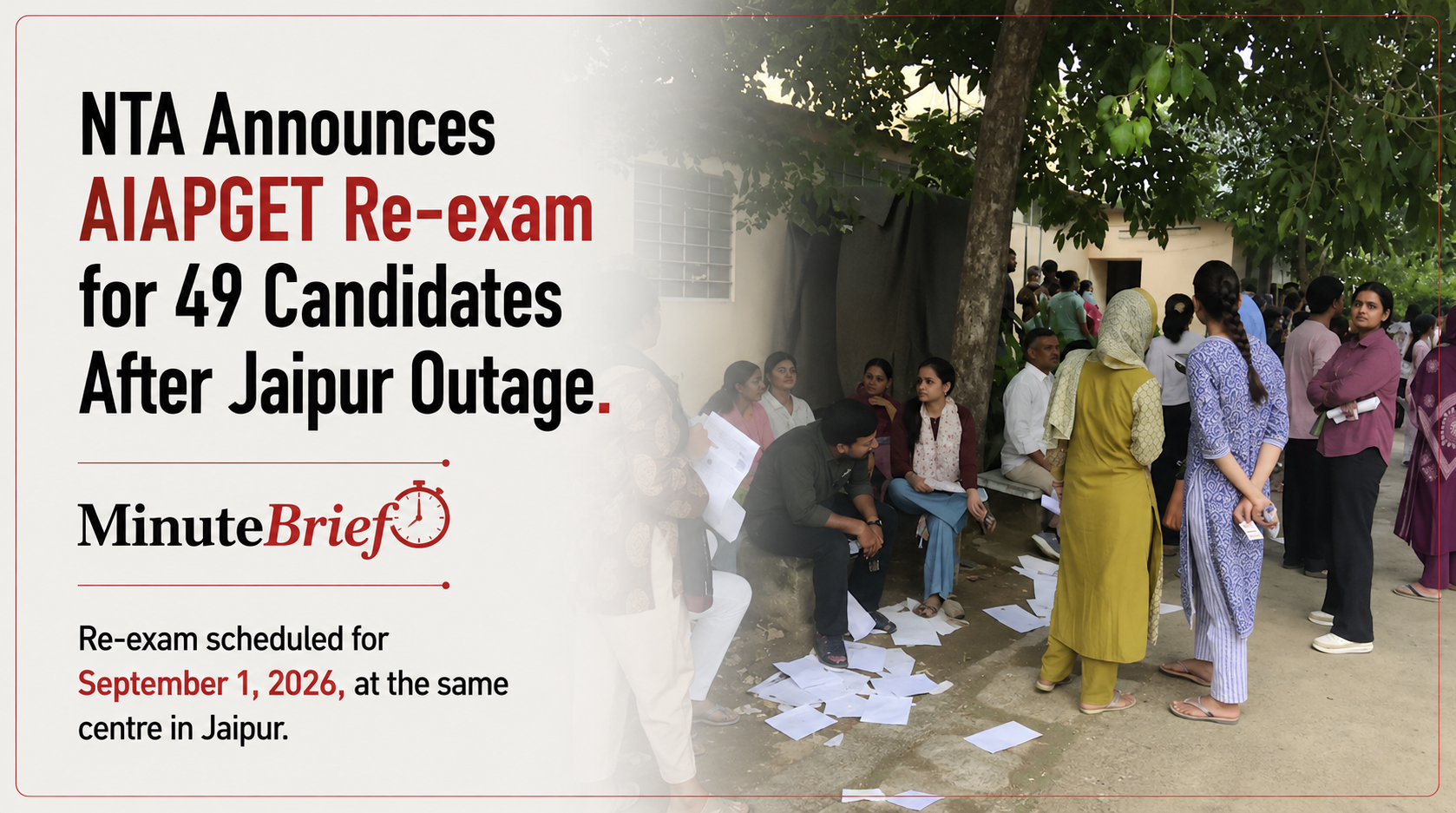 NTA Announces AIAPGET Re-exam for 49 Candidates After Jaipur Outage