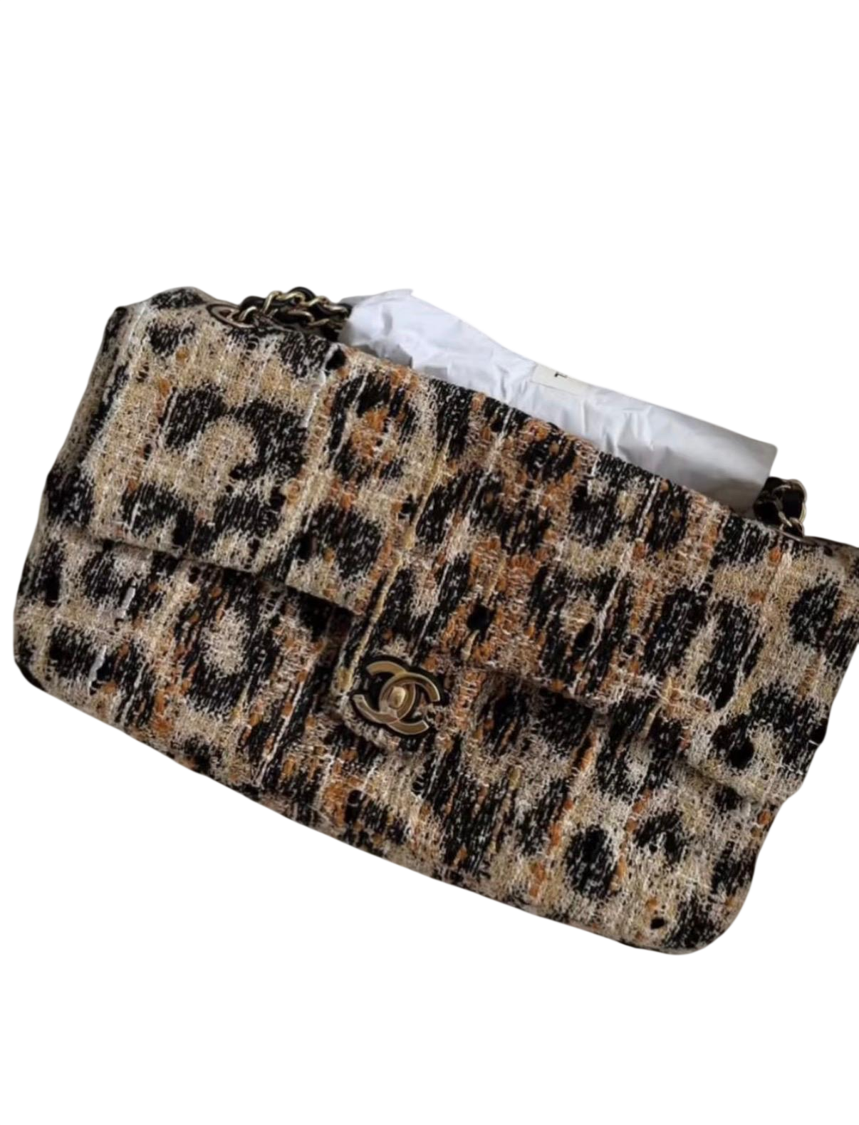 Chanel Metiers D'art leopard jaquard flap