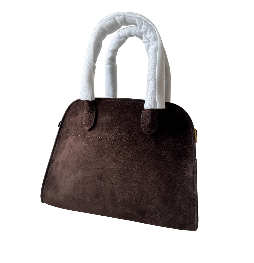 The Row Margaux 10 Mocha Suede