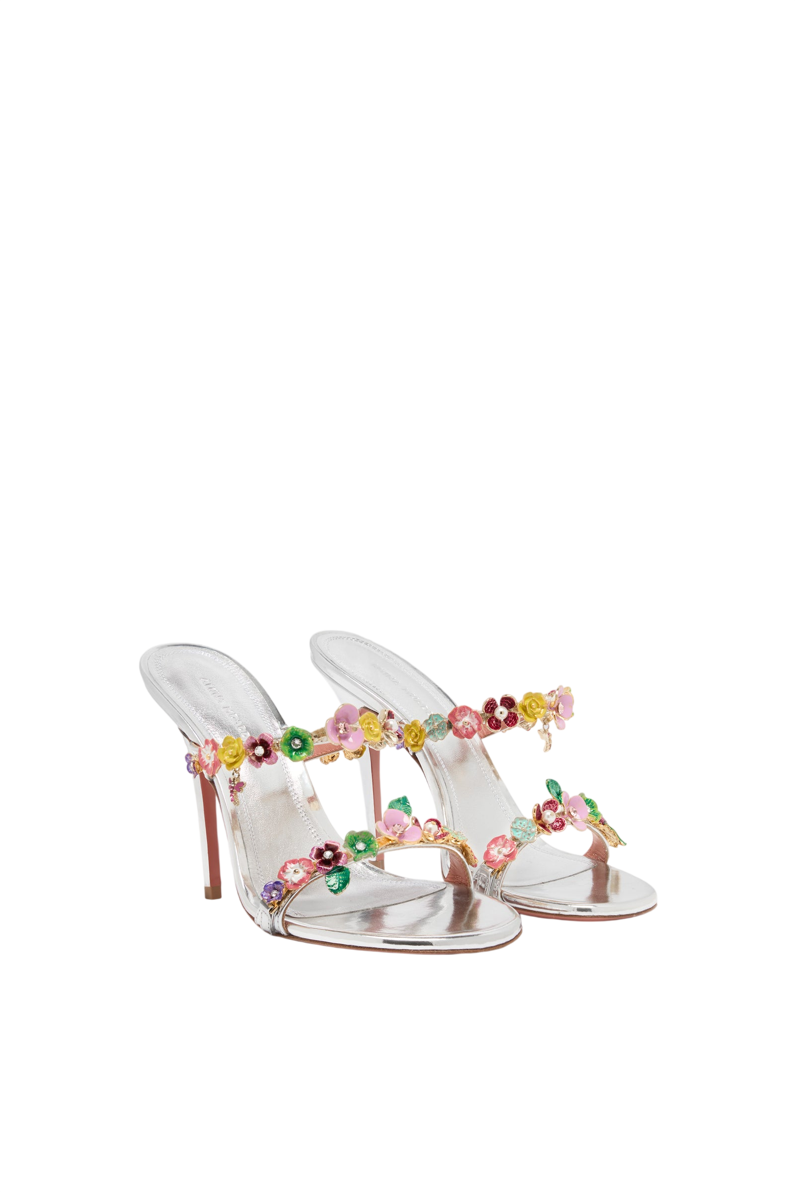 Amina Muaddi Vittoria Slipper 105, Silver