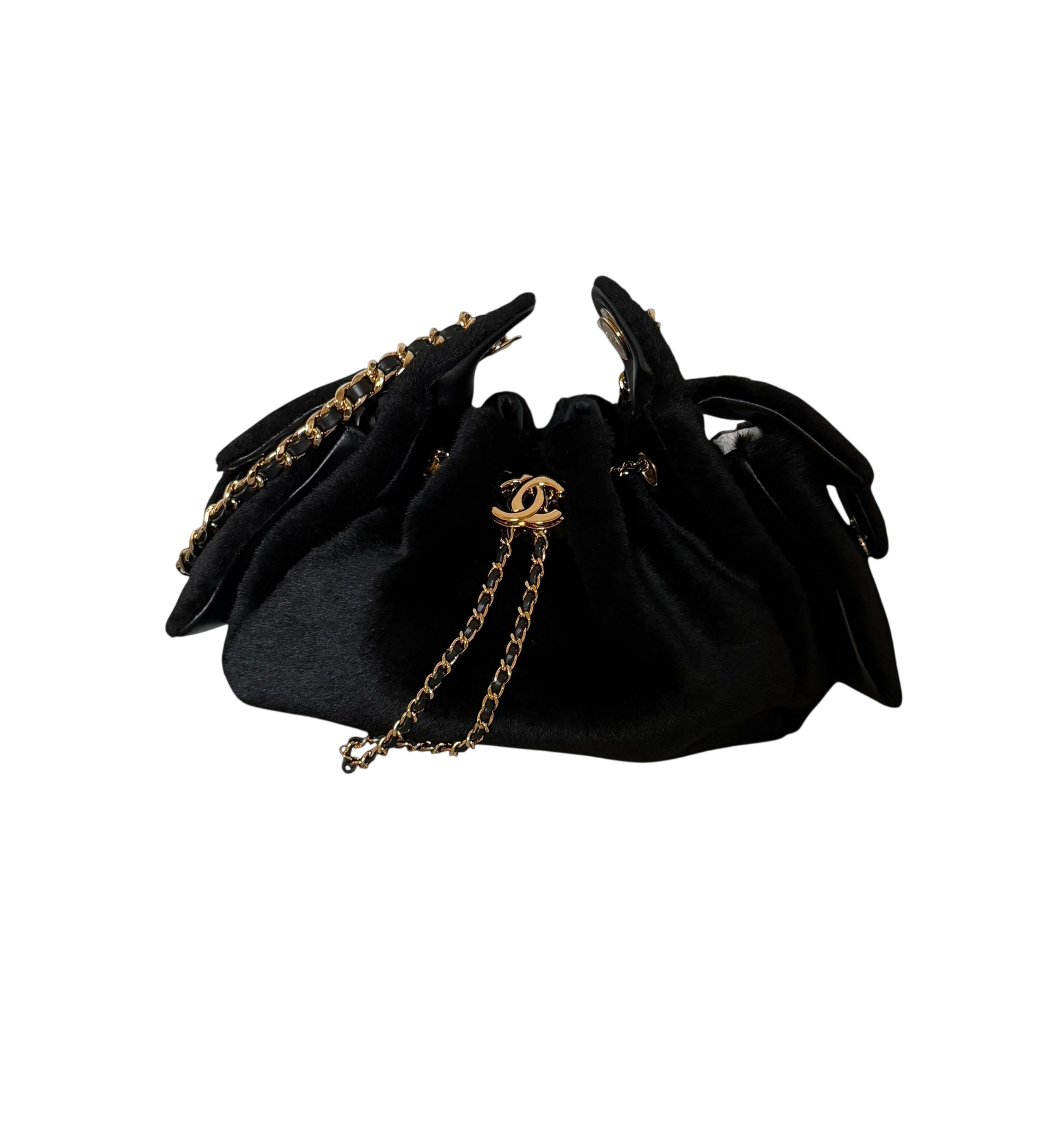 Chanel Drawstring Bucket Bag – Black Shearling