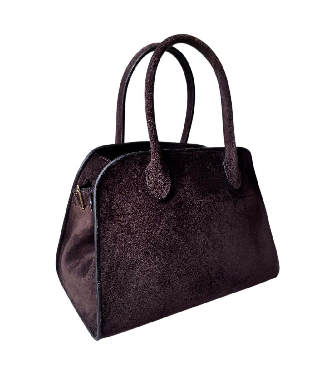 The Row Margaux 10 – Dark Brown Suede