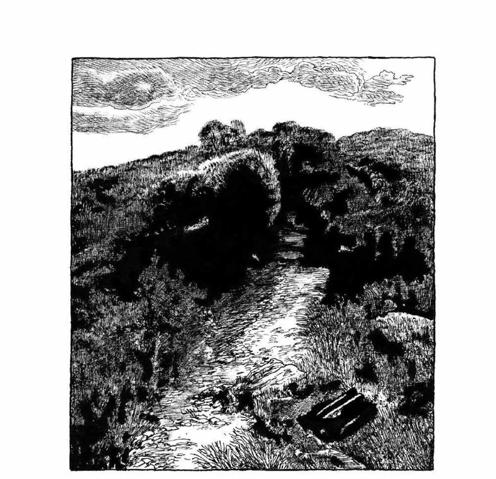 《班雅明與他的時代3：逃亡》最後一章的圖繪之一。帕雅克繪，聯經出版提供 