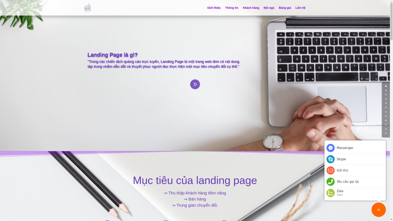 Landing page mẫu