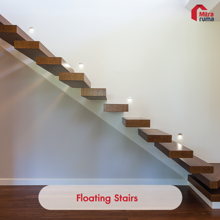 desain tangga gantung atau floating stairs