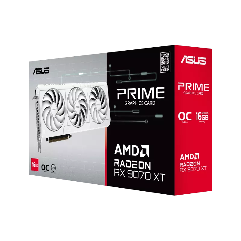 ASUS Prime Radeon RX 9070 XT White OC Edition 16GB GDDR6 Gaming Graphics Card | 90YV0L75-M0NA00 thumbnail 4