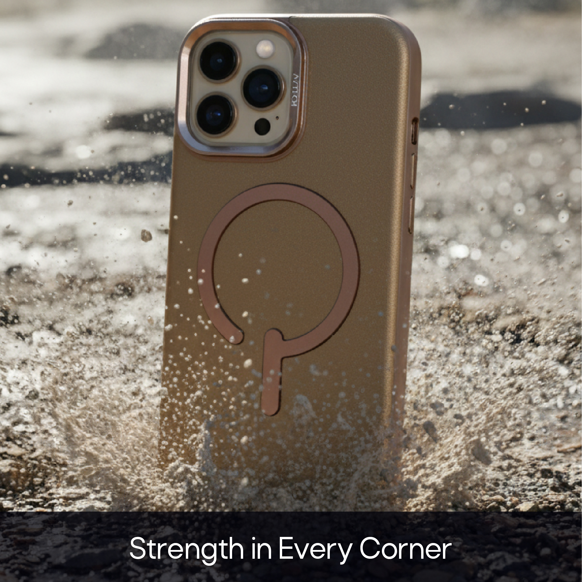 AZTECH Premium Leather Case 13 Pro Max Desert Titanium thumbnail 4