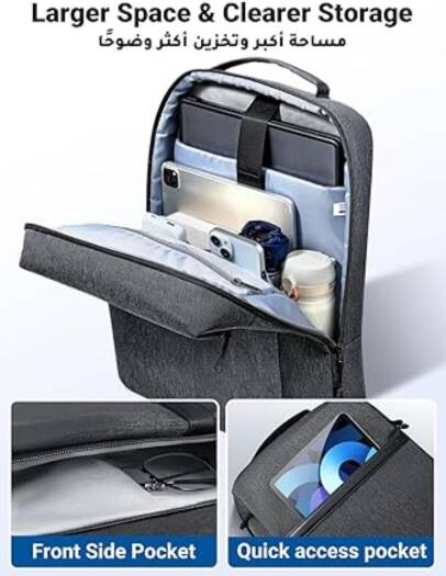UGREEN LP664, 15.6'' Inch Laptop Backpack, Large Capacity, Ergonomic And Unisex Design, 600D Oxford Cloth, Shockproof, Waterproof, Multiple Pockets, Durable, Dark Grey | 90798 thumbnail 6