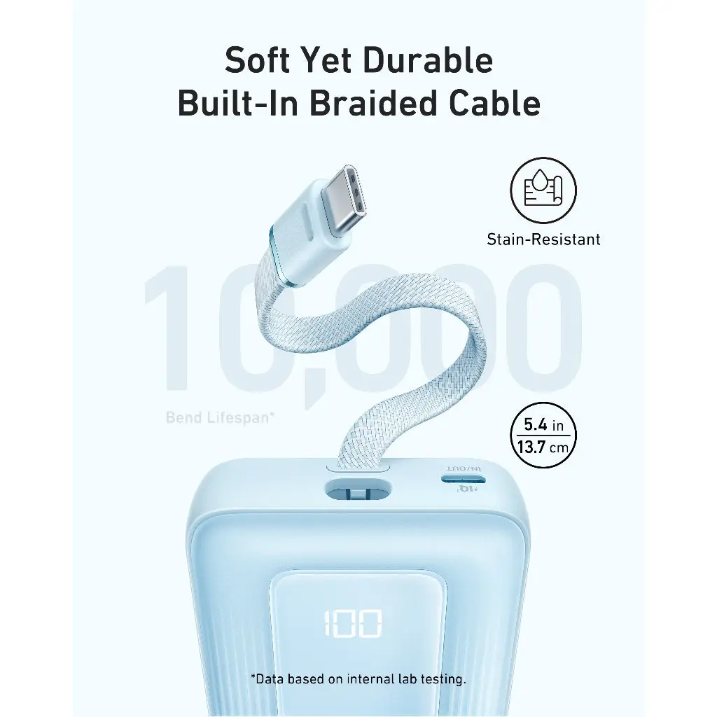 ANKER ZOLO PB 10000mAh 30W BUILT-IN C LTG thumbnail 3
