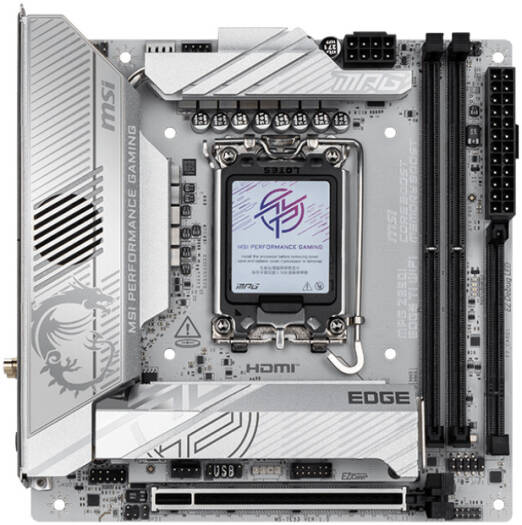 MSI MPG Z890I Edge Ti WiFi LGA 1851 Mini ITX Motherboard, Intel Z890 Chipset, 2x DDR5 UDIMM Slots, Up to 128GB Max Memory, 1x PCI-E x16 Slots, 4x M.2 Slots, WiFi & BT Connectivity | 911-7E33-004 thumbnail 4