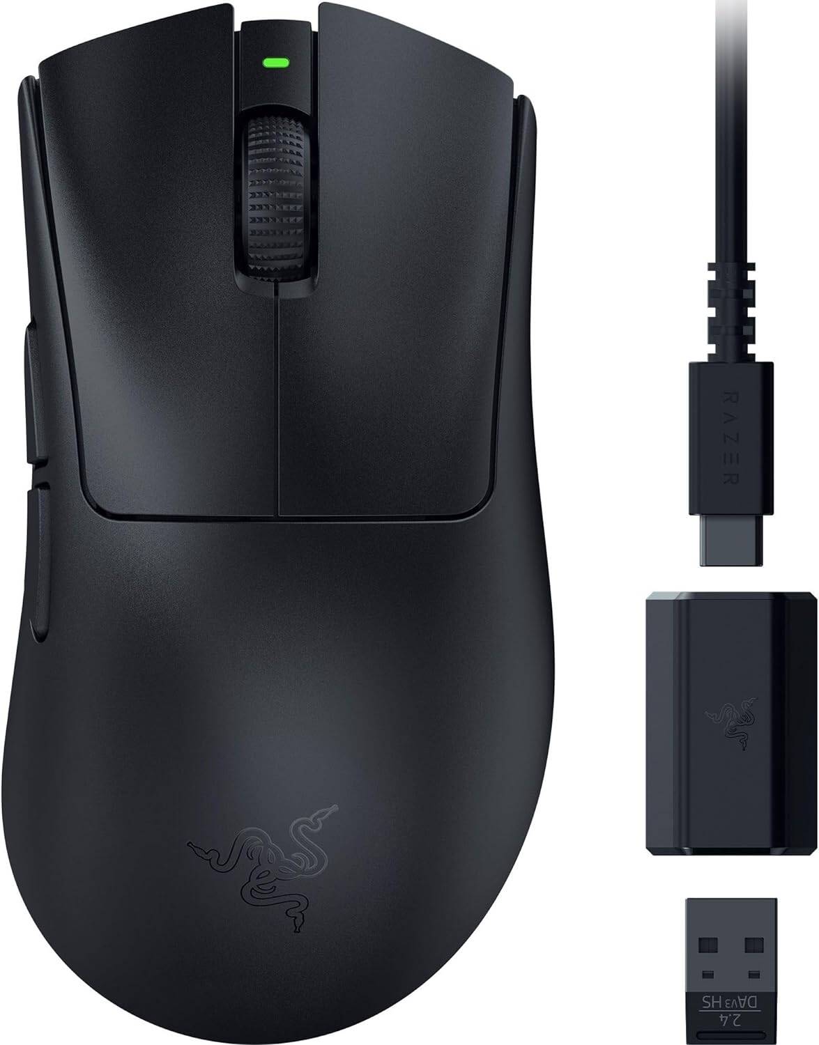 Razer Deathadder V3 HyperSpeed Wireless Gaming Mouse, Focus X 26K Optical Sensor, 26000 DPI Sensitivity, 40g Max Acceleration, 8 Programmable Buttons, Black | RZ01-05140100-R3G1 - Image 1
