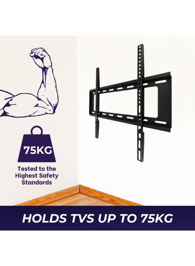 AZTECH 32"-85" Heavy-duty Fixed Wall Mount, 75Kgs Load Capacity, LITE Series thumbnail 3