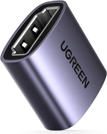 UGREEN 8K HDMI 2.1 Female-Female High Speed Extension Coupler Adapter, Supports Resolution Upto 8K@60Hz, eARC Audio, For HD TV's, Laptops, Monitors, Projectors & Gaming Consoles, Grey | 90592 - Image 1