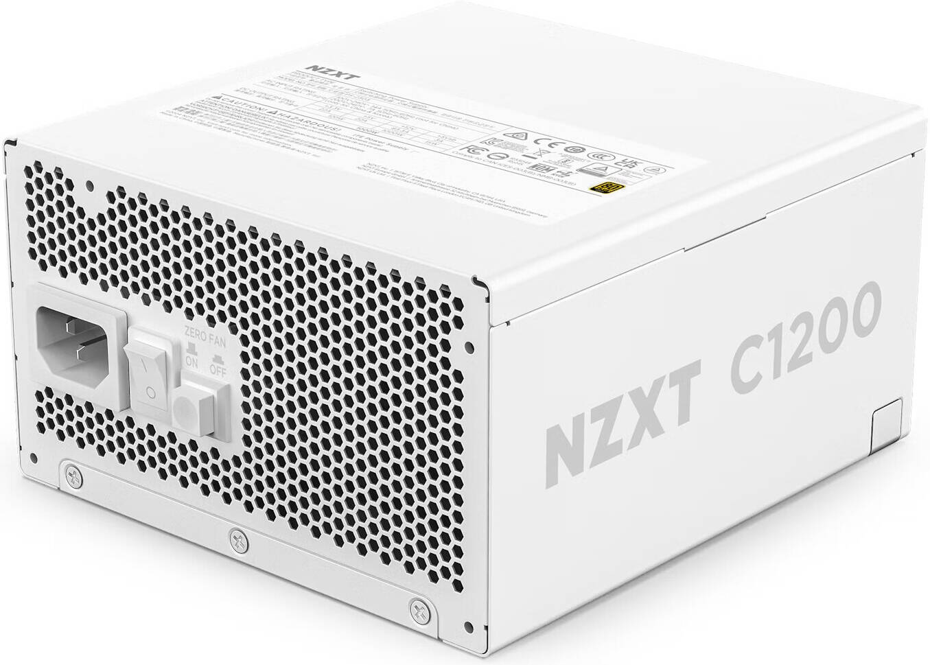NZXT C1200 Gold ATX 3.1 1200W Fully Modular Power Supply, 80 PLUS Gold Efficiency, 135mm Fluid Dynamic Bearing Fan, 2300 RPM Fan Speed, 93.02 CFM Airflow, Japanese Capacitors, White | PA-2G2BW-UK - Image 1