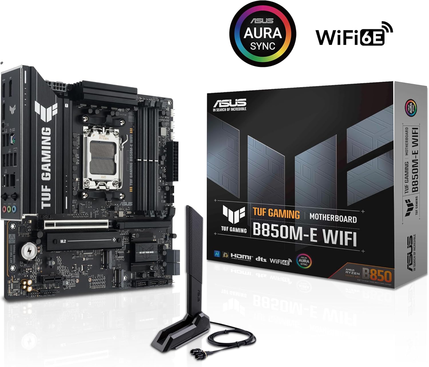 ASUS TUF GAMING B850-E WIFI Motherboard – AM5, DDR5, Wi-Fi 6E, 256GB Max RAM, PCIe 5.0, HDMI | 90MB1L20-M0EAY0 thumbnail 2